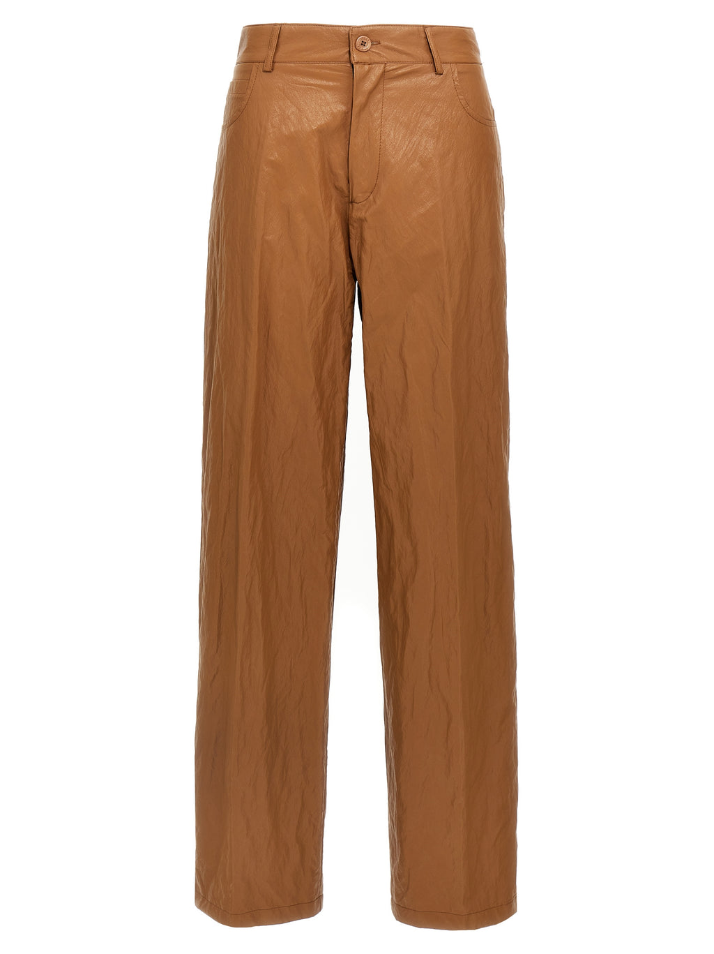 Brown Viscose Casual Pants