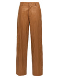 Brown Viscose Casual Pants