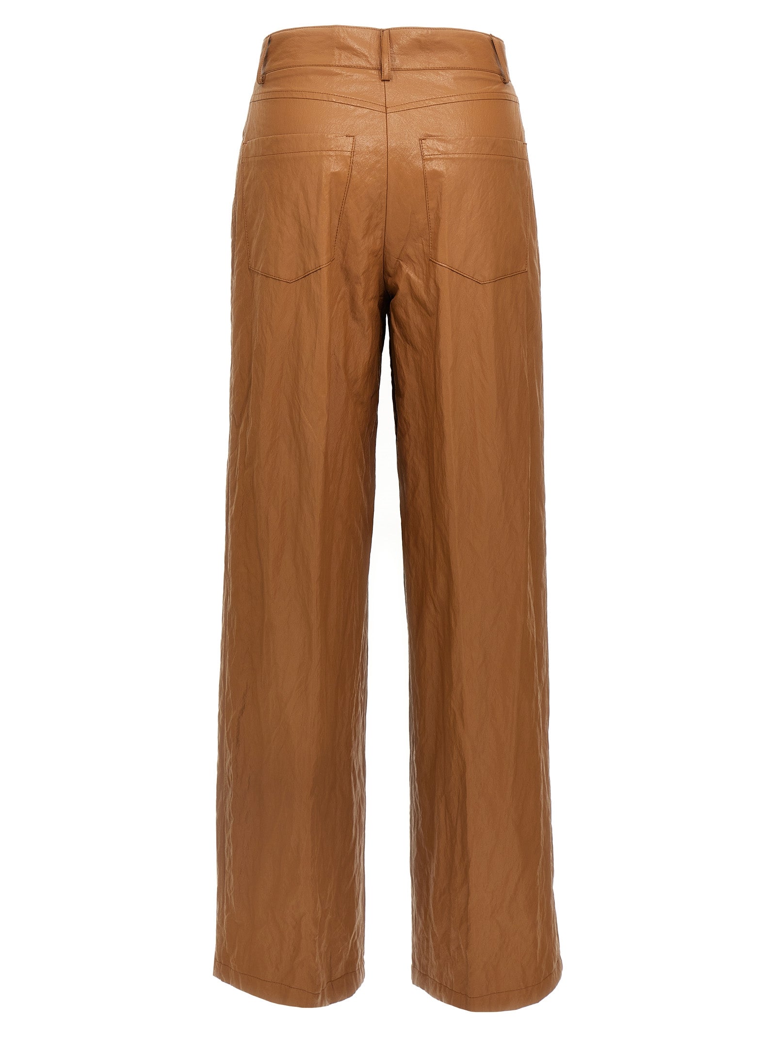 Brown Viscose Casual Pants