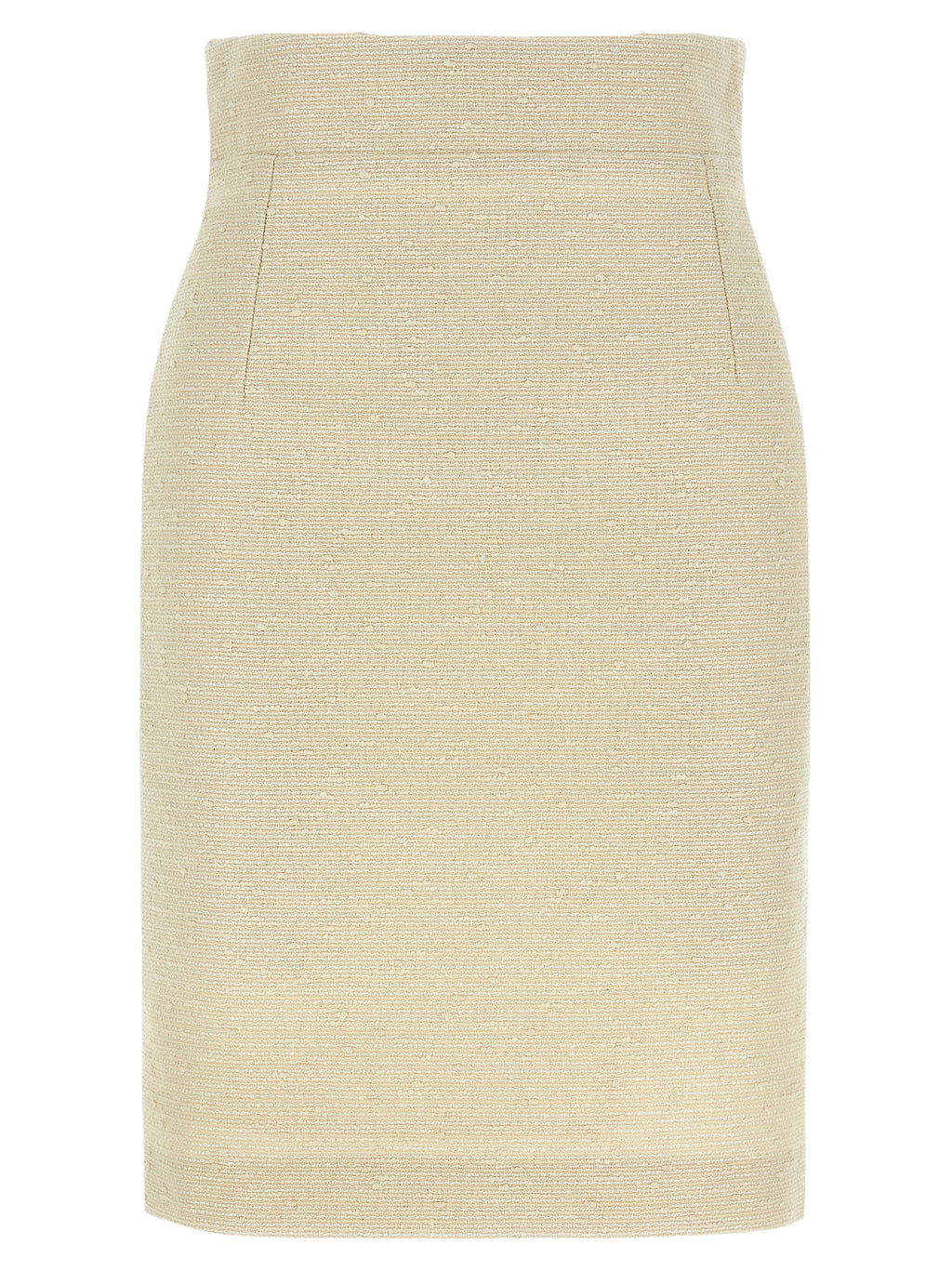 Beige Cotton Midi Skirt
