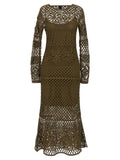Bicolor Viscose Midi Dress