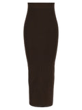 Brown Viscose Mini Skirt