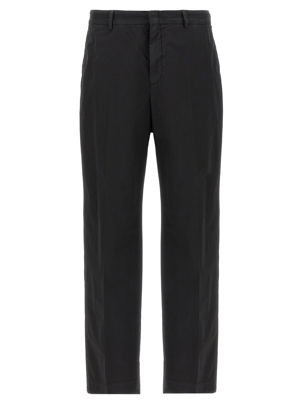 Black Cotton Casual Pants