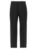 Black Cotton Casual Pants
