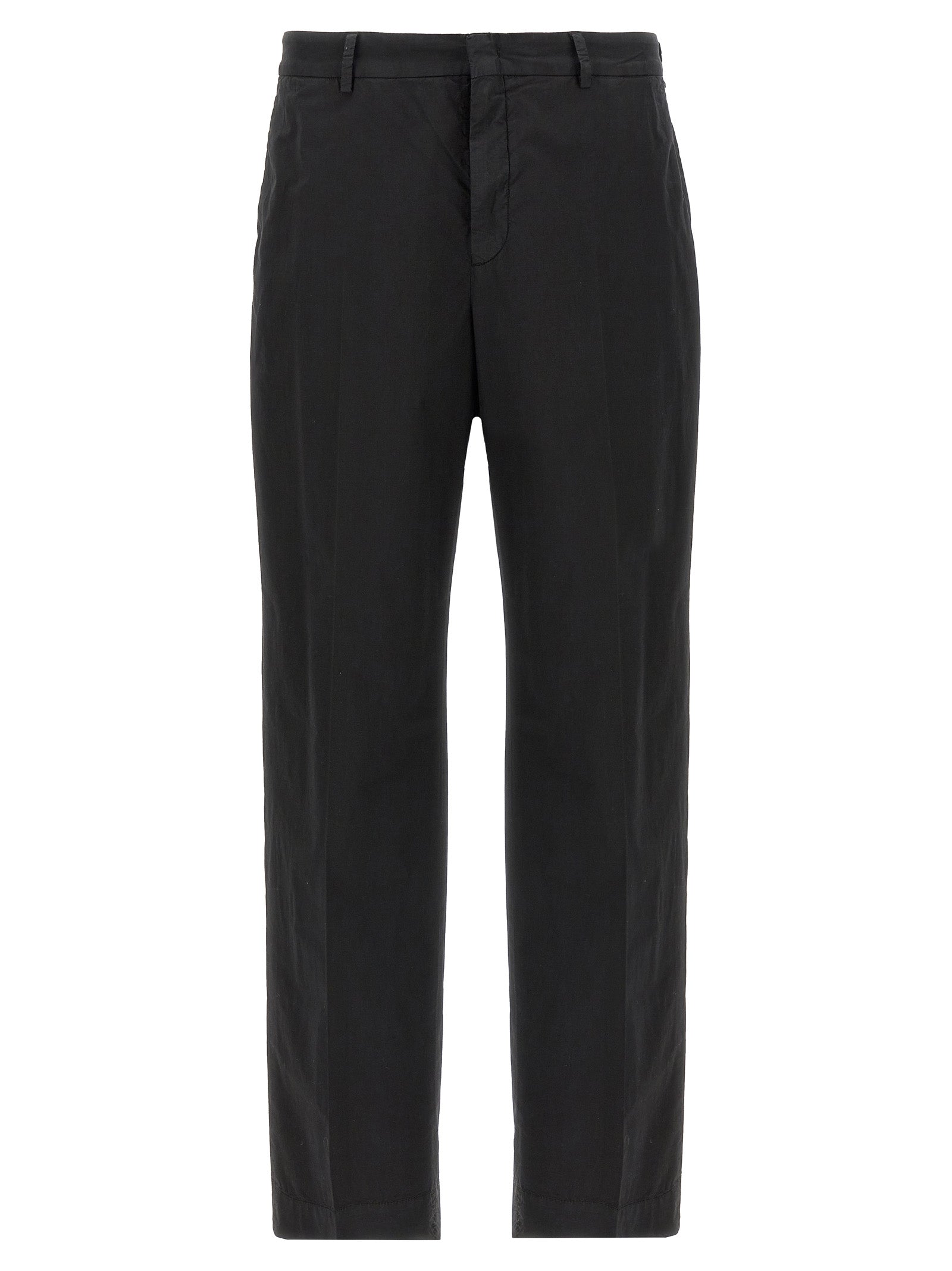 Black Cotton Casual Pants