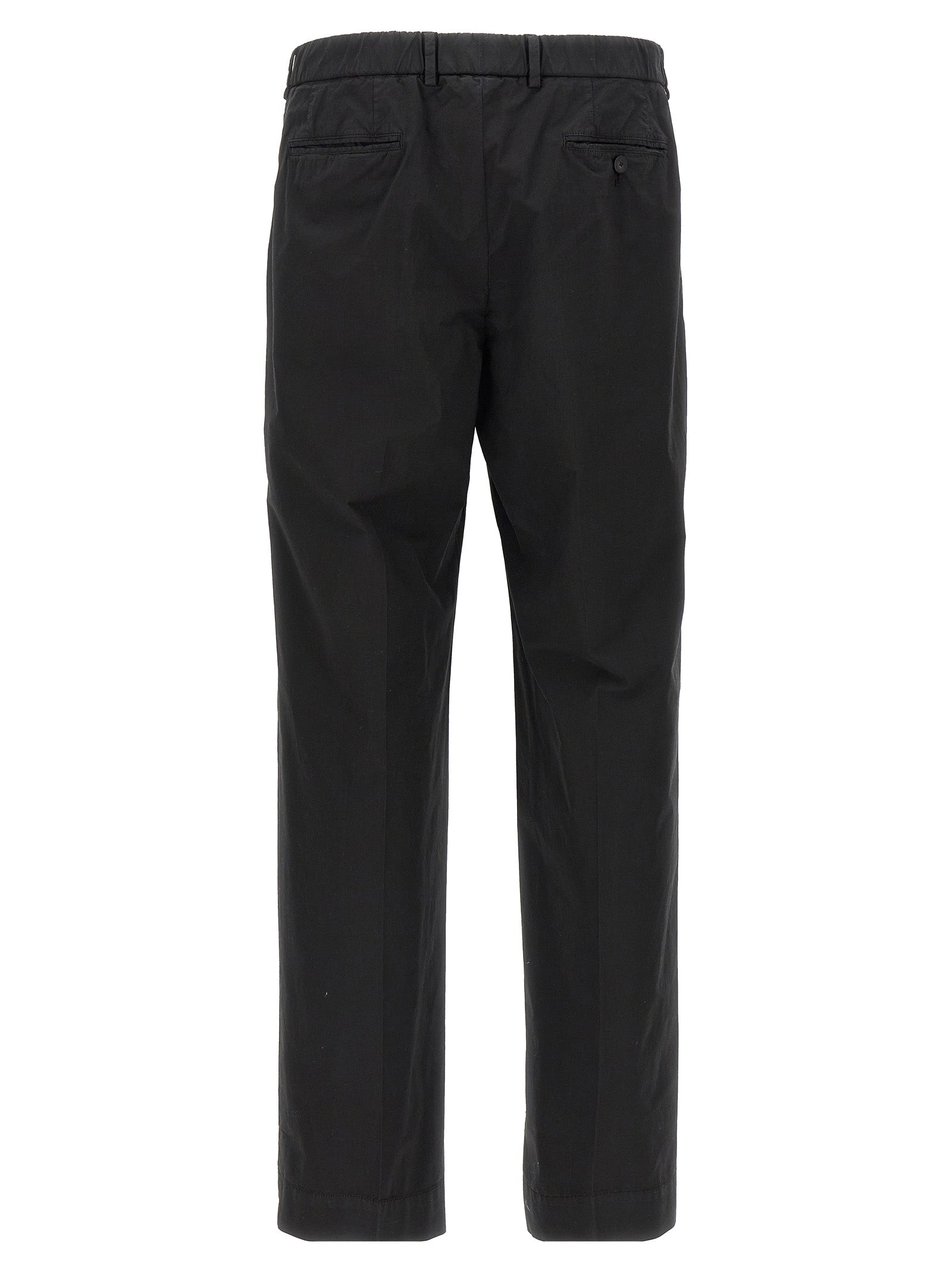 Black Cotton Casual Pants