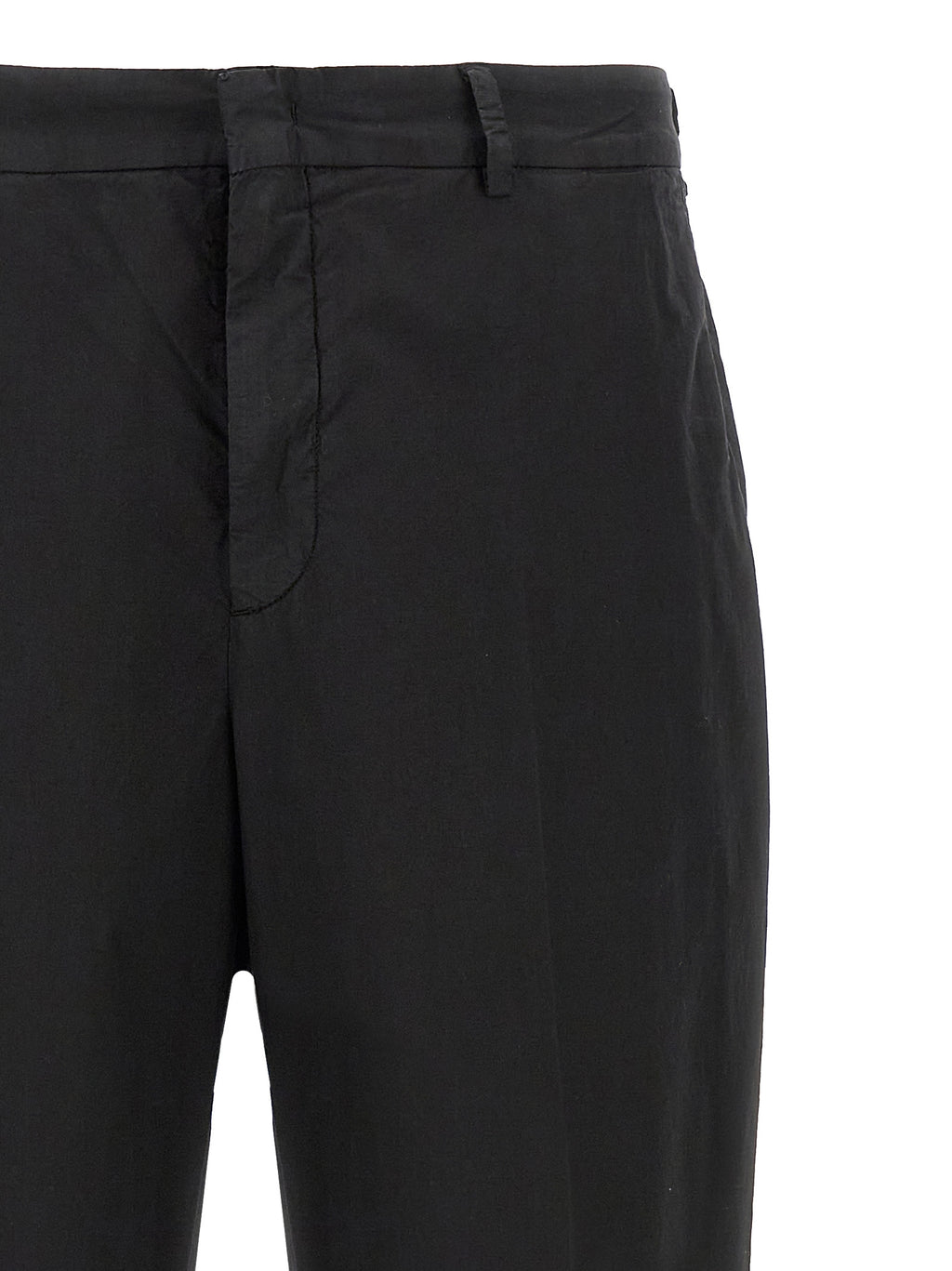 Black Cotton Casual Pants