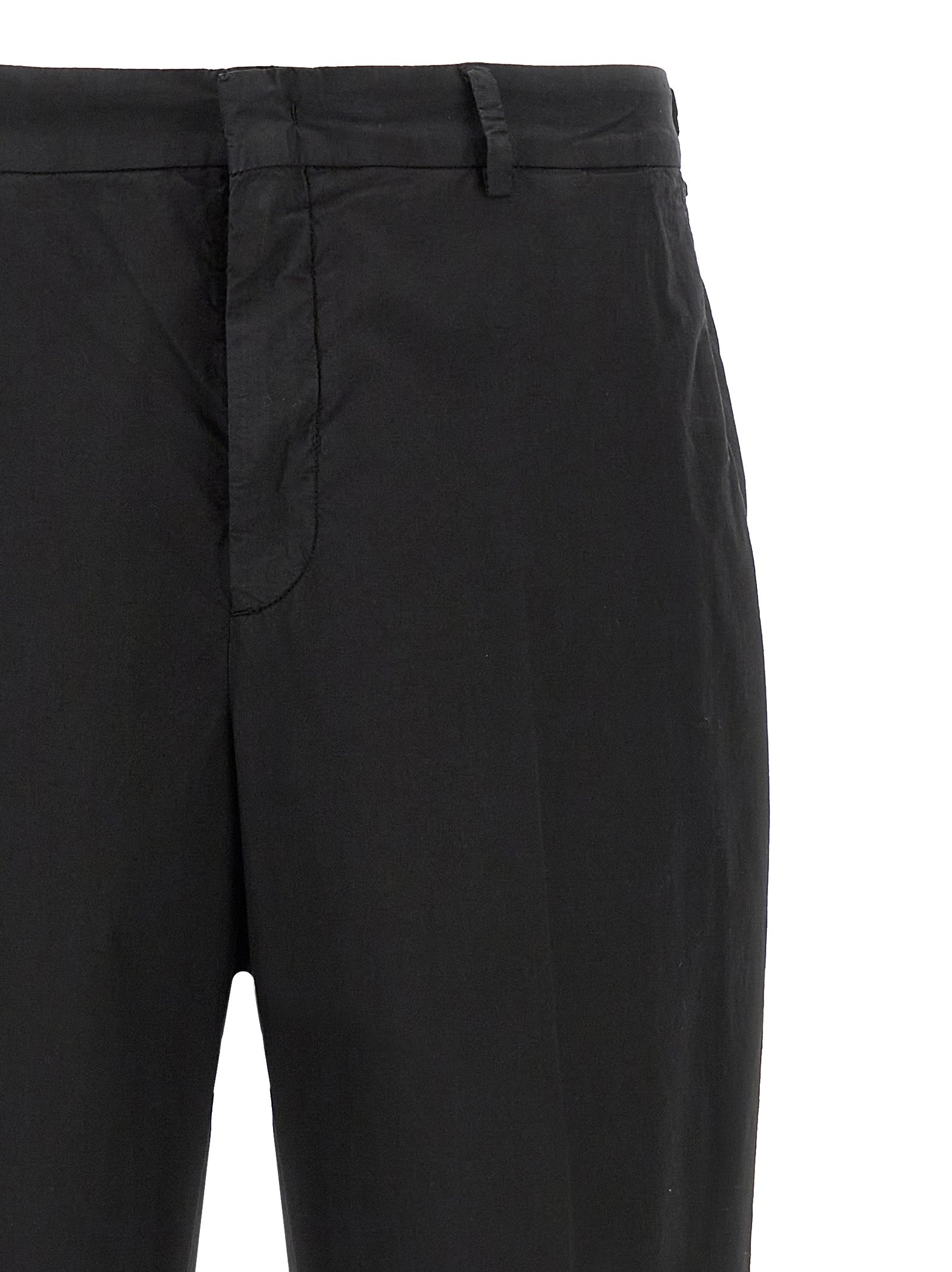 Black Cotton Casual Pants