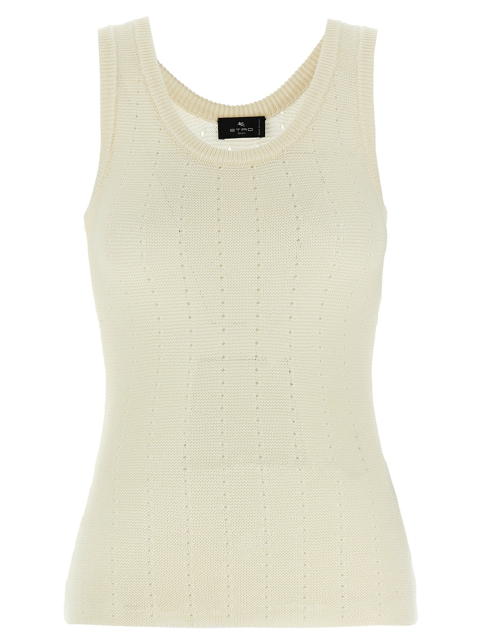 White Silk Sleeveles T-Shirt