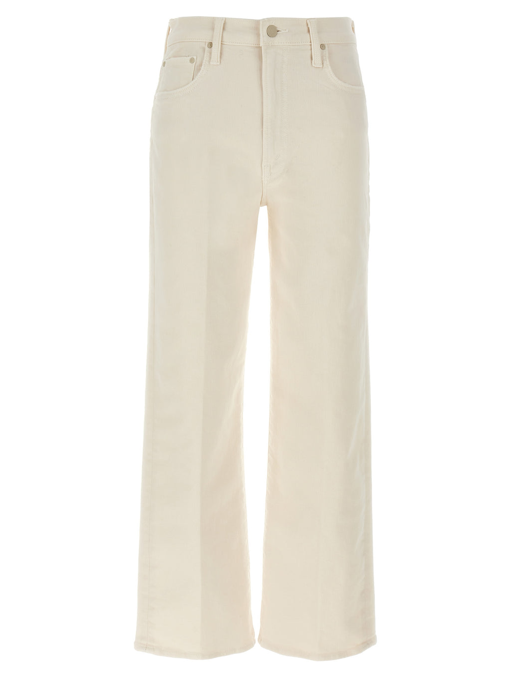 White Cotton High-Waisted Jean