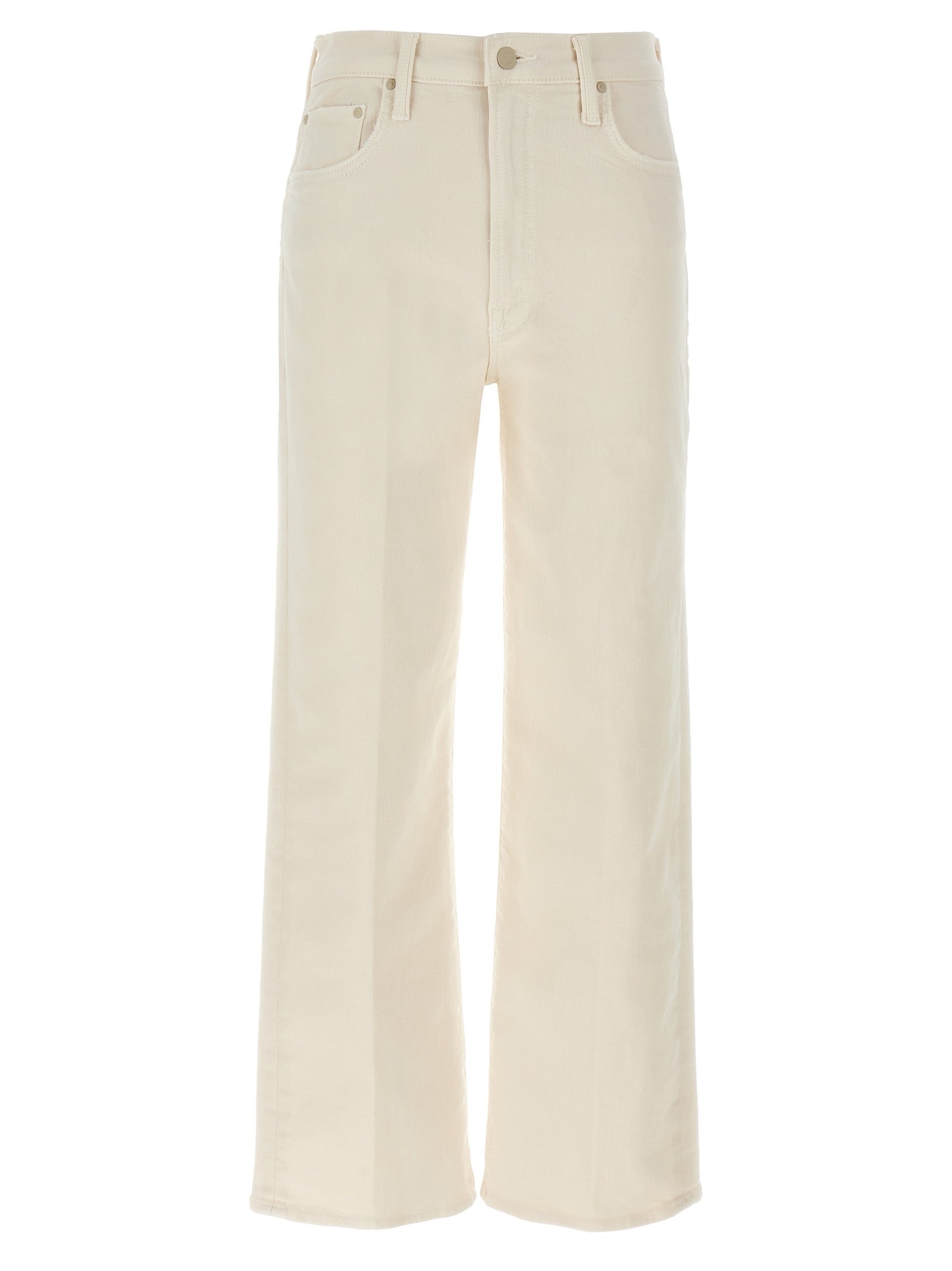 White Cotton High-Waisted Jean