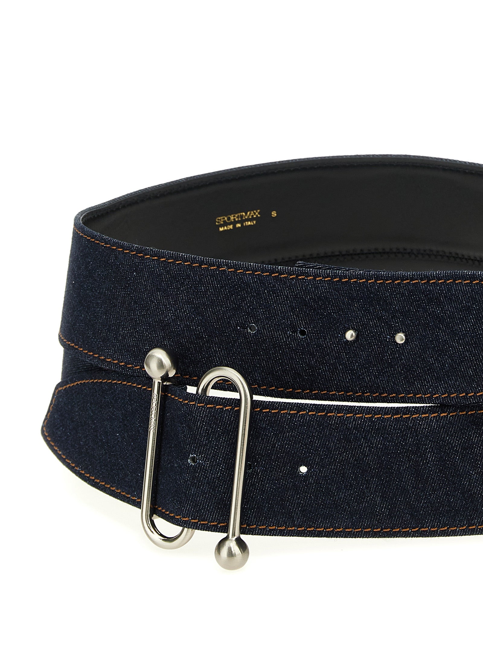 Blue Cotton High-Waist Belt