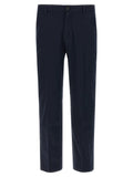 Blue Cotton Cropped Pants