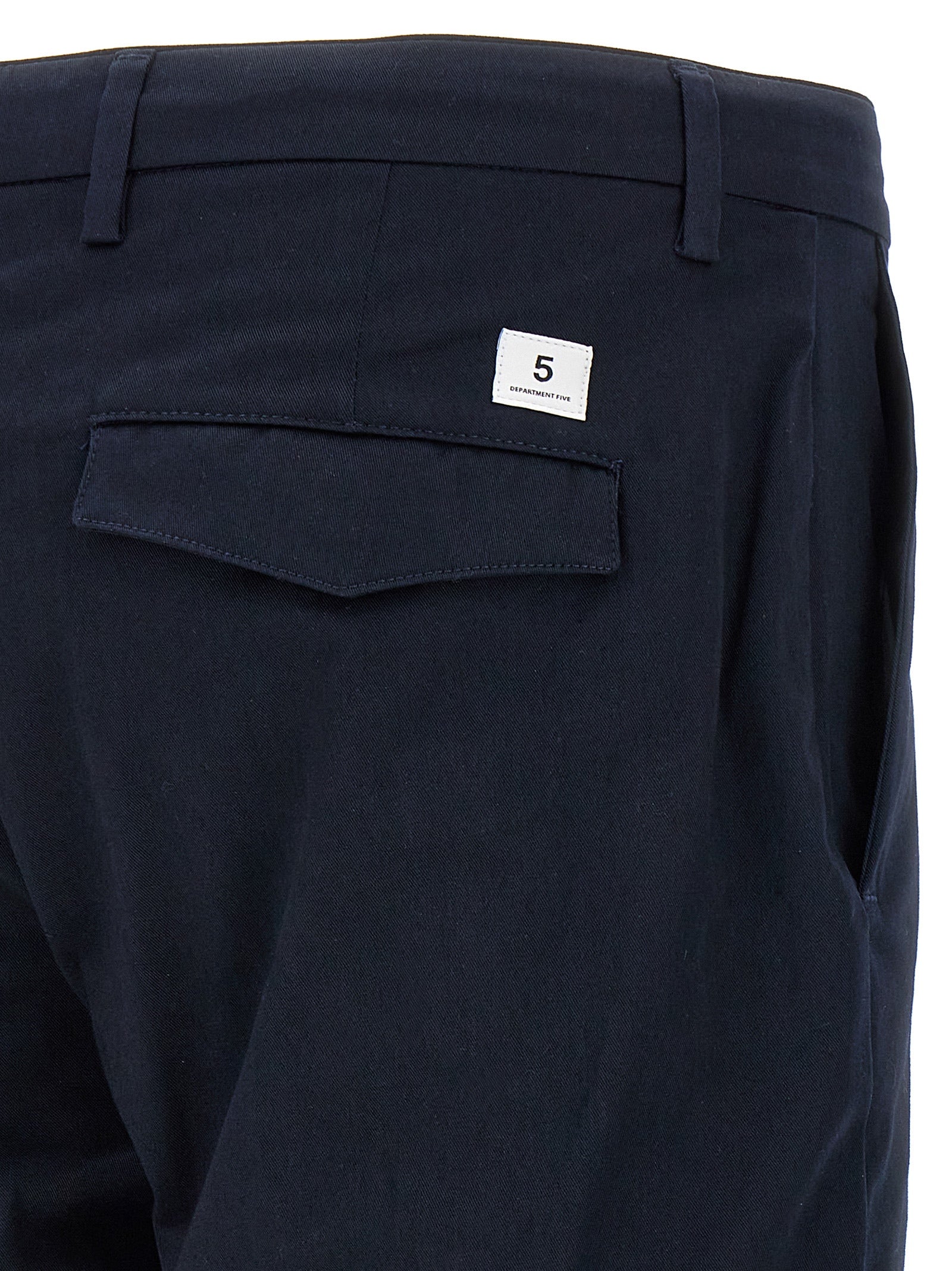 Blue Cotton Cropped Pants
