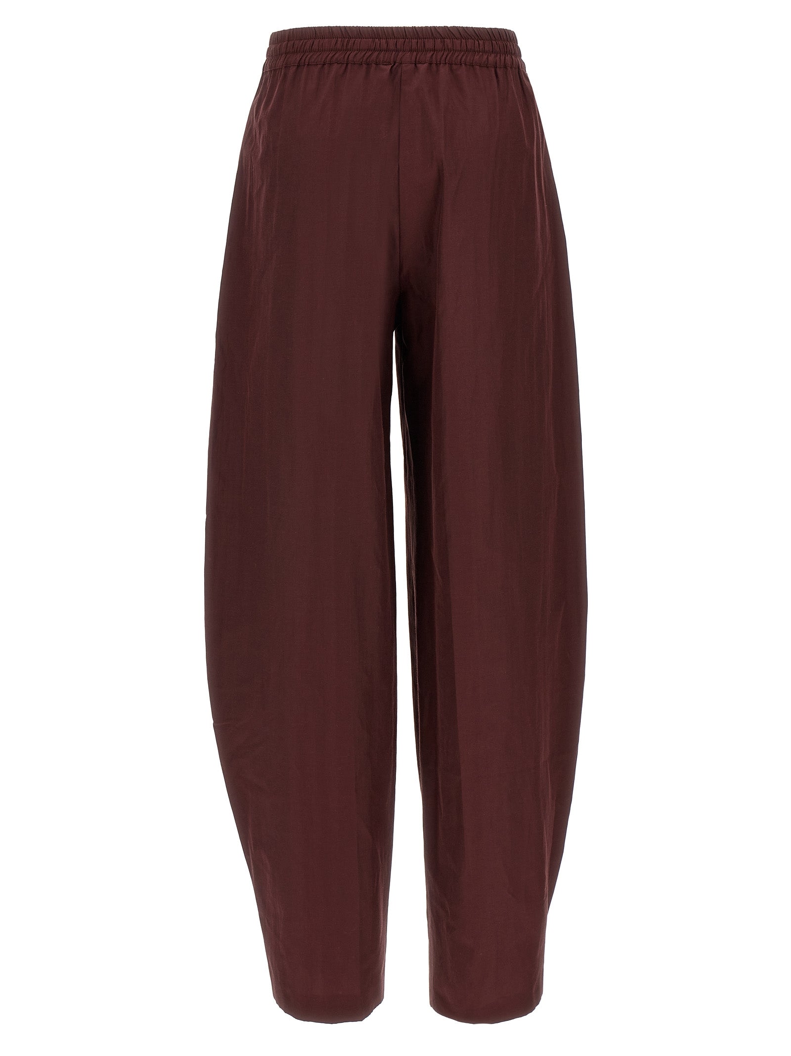 Bordeaux Polyester Casual Pants