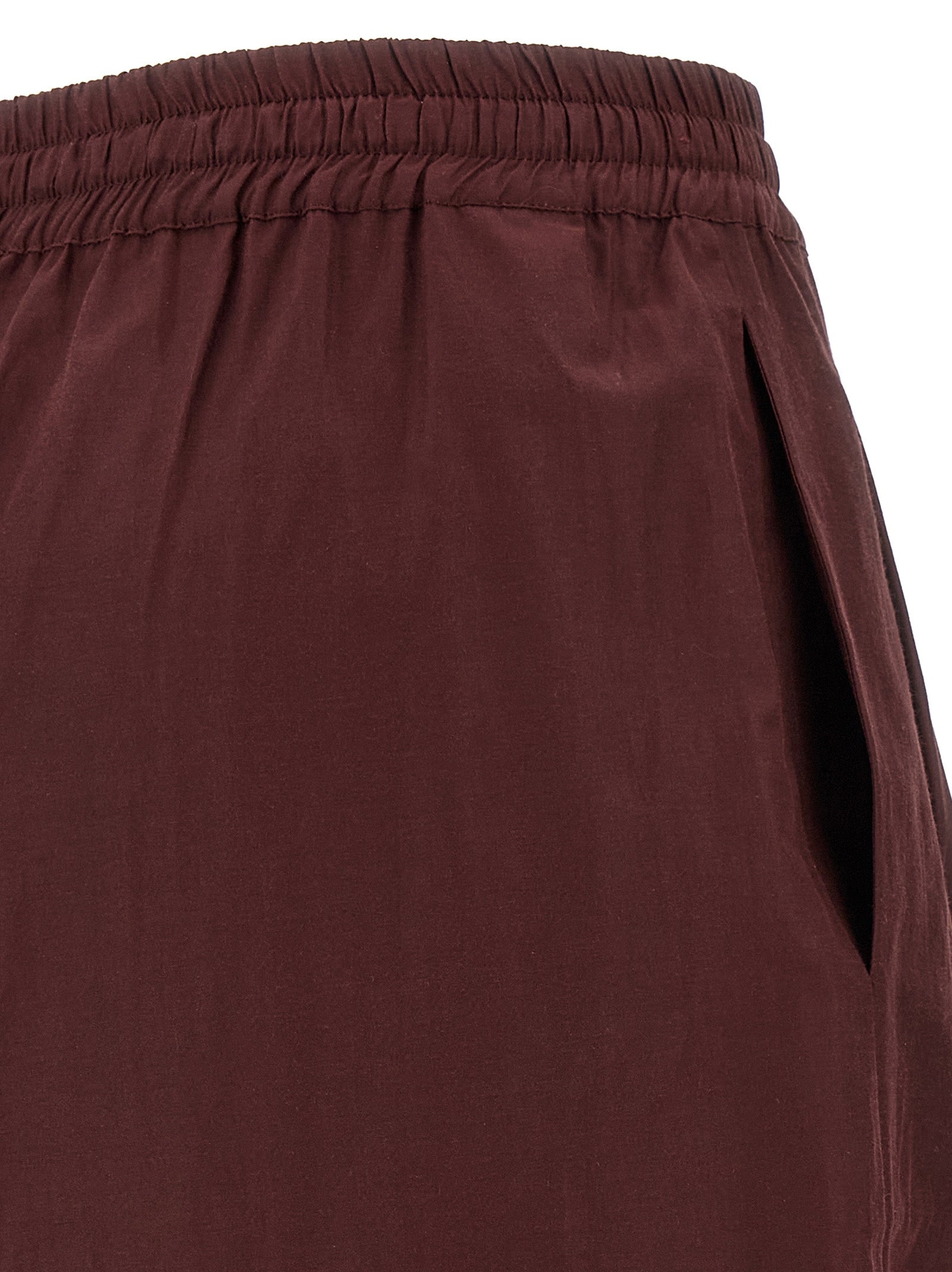 Bordeaux Polyester Casual Pants