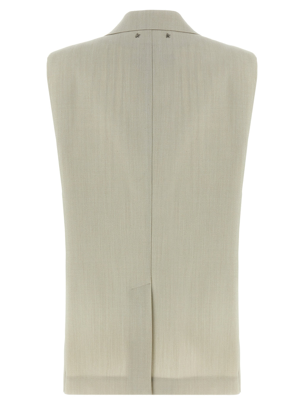 Beige Virgin Wool Sleeveless Jacket