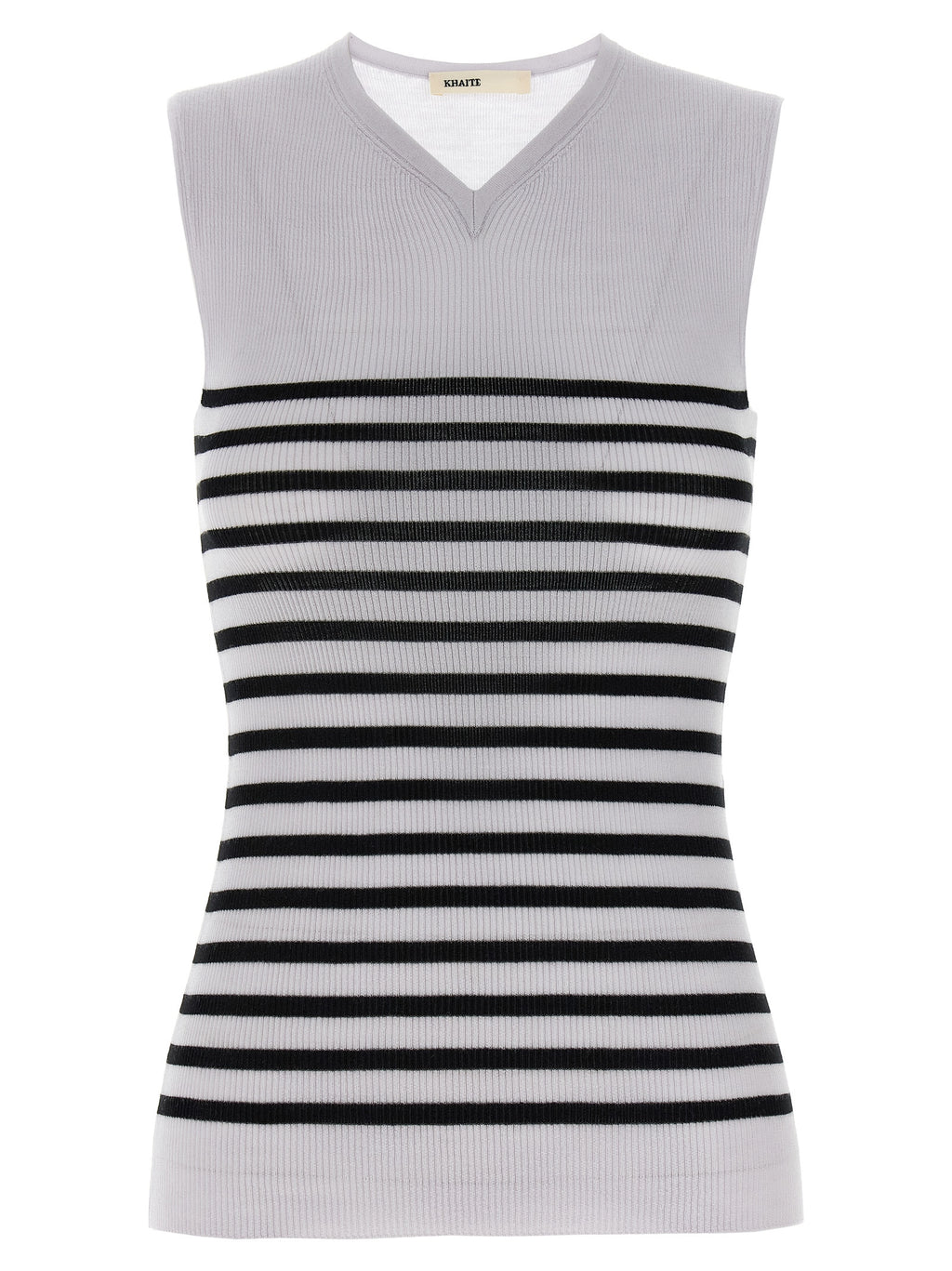 Bicolor Wool Sleeveles T-Shirt