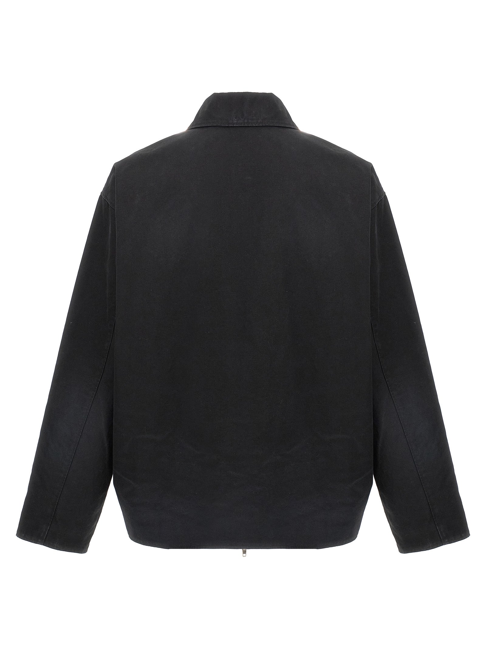 Black Cotton Full-Length Jacket