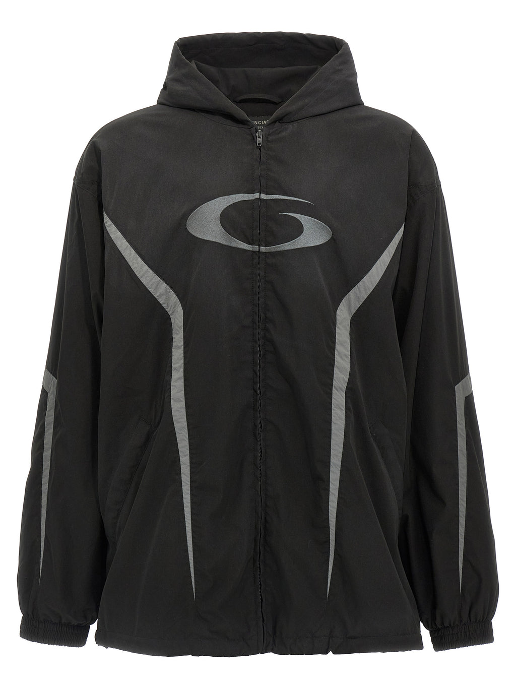 Black Polyester Shell Jacket