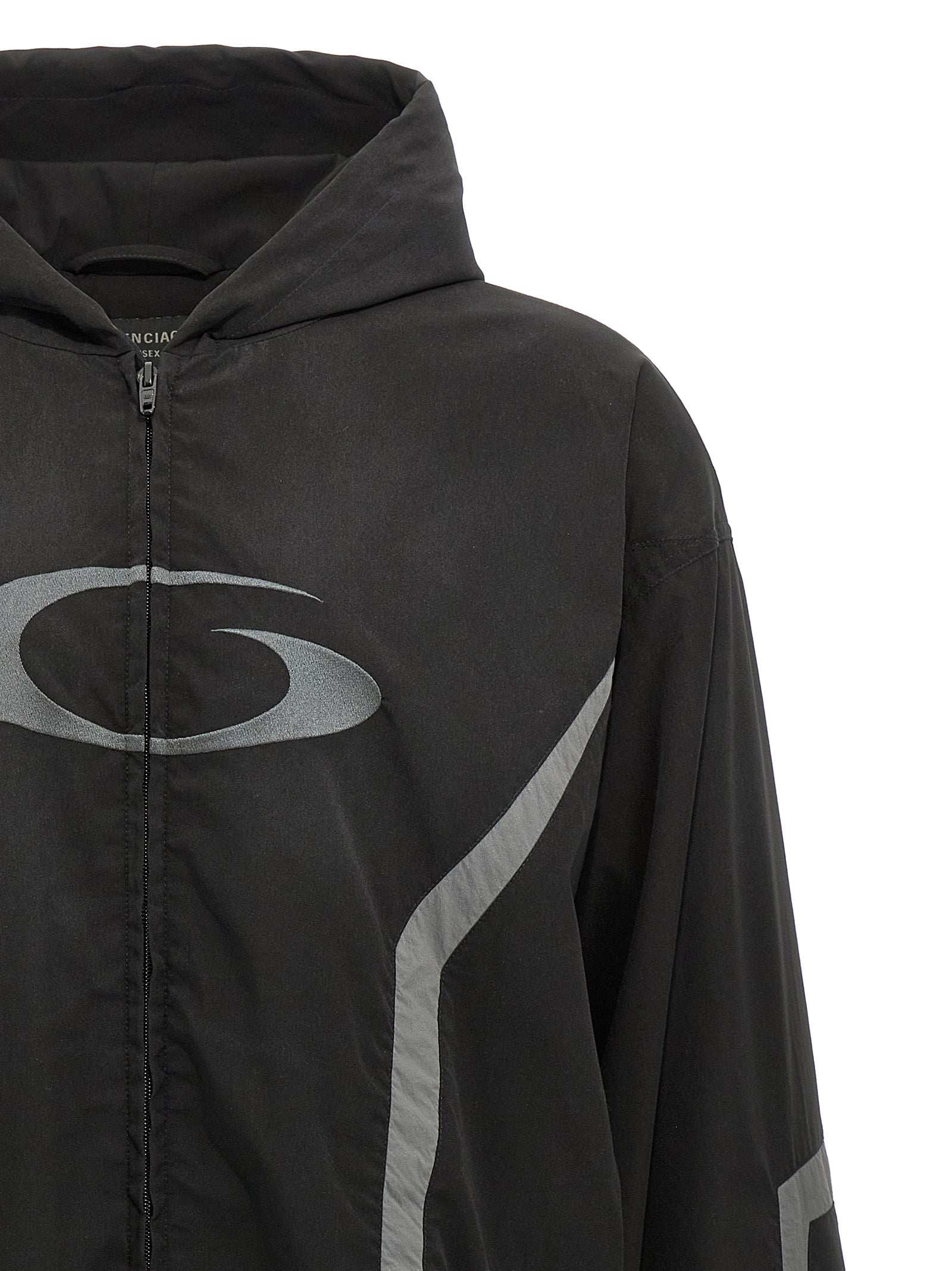 Black Polyester Shell Jacket
