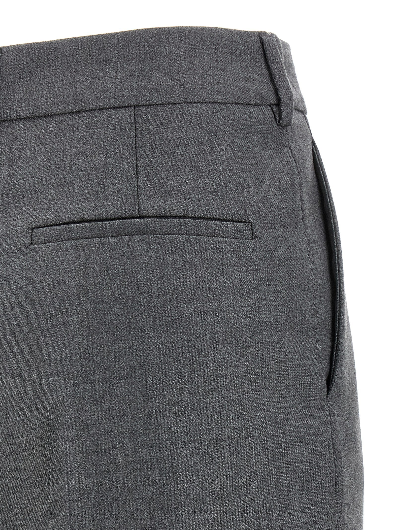 Gray Virgin Wool Dress Pants