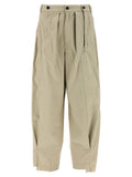 Beige Cotton Casual Pants