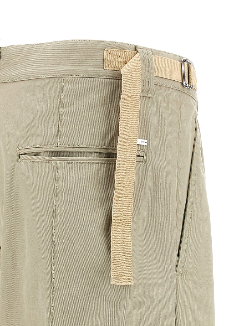 Beige Cotton Casual Pants