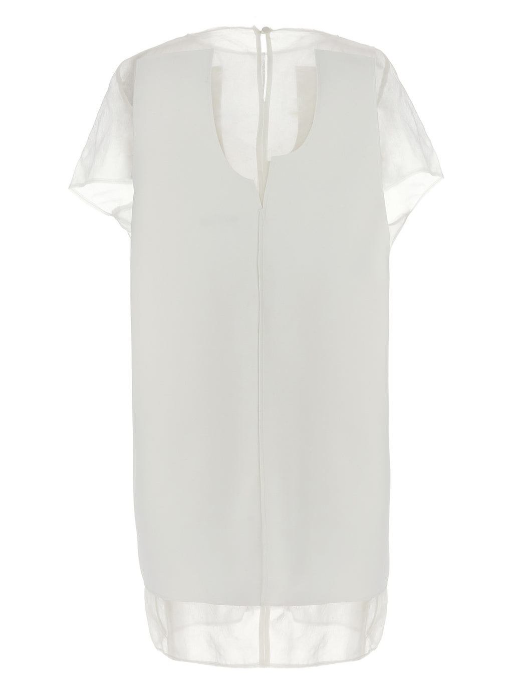 White Polyester Short Dress