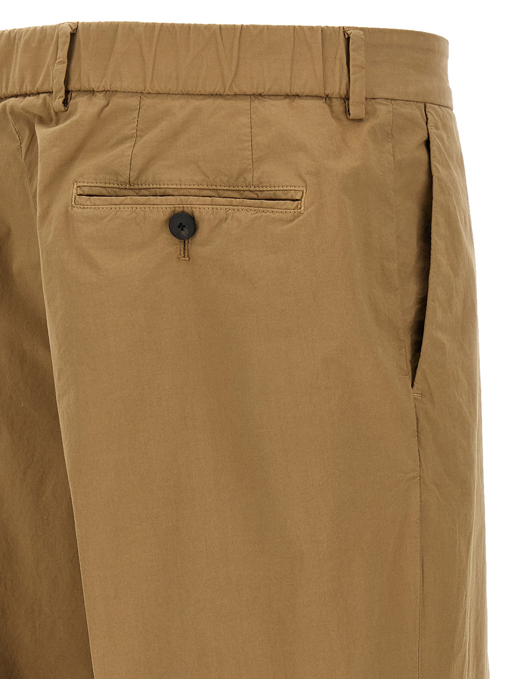 Beige Cotton Casual Pants