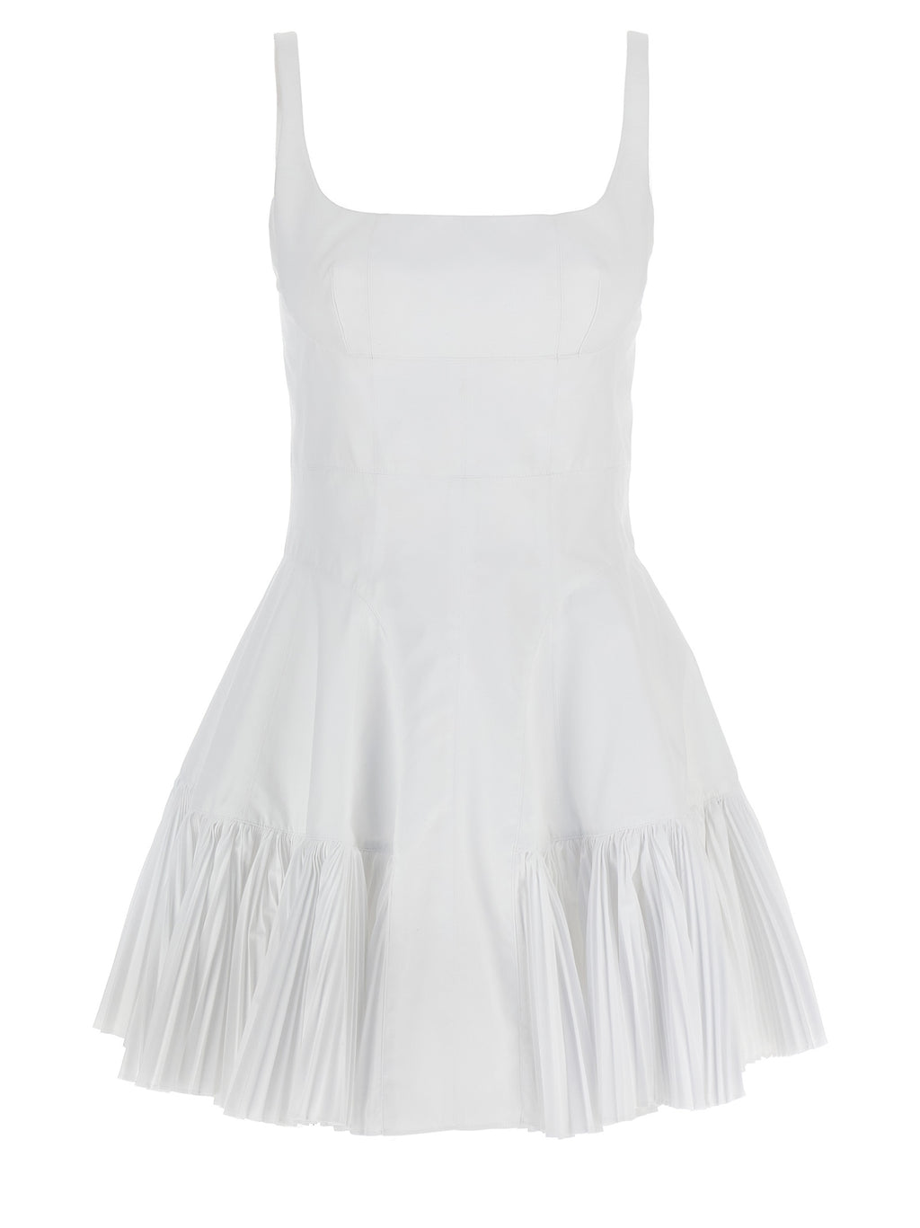 White Polyester Short Dress