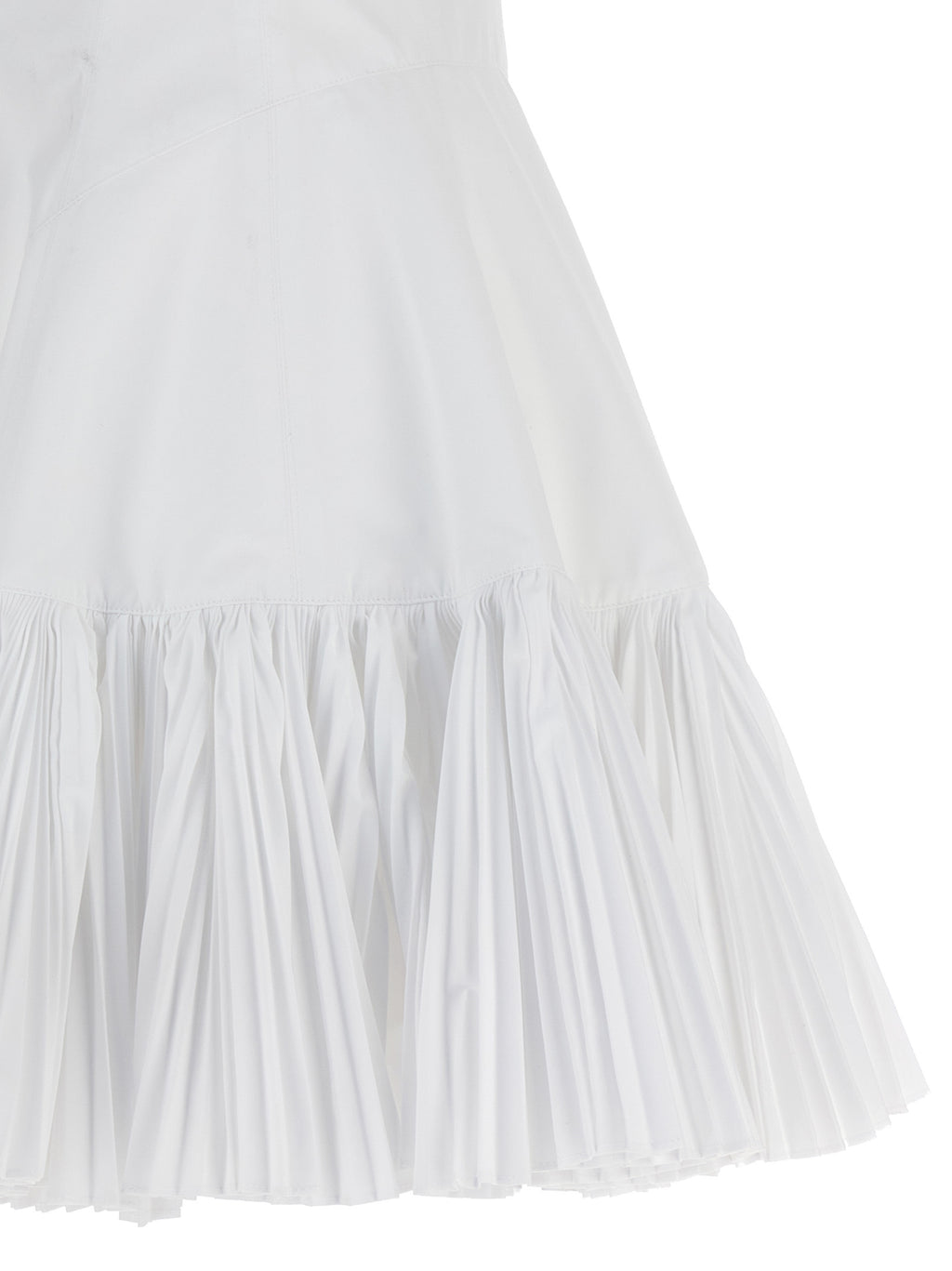 White Polyester Short Dress