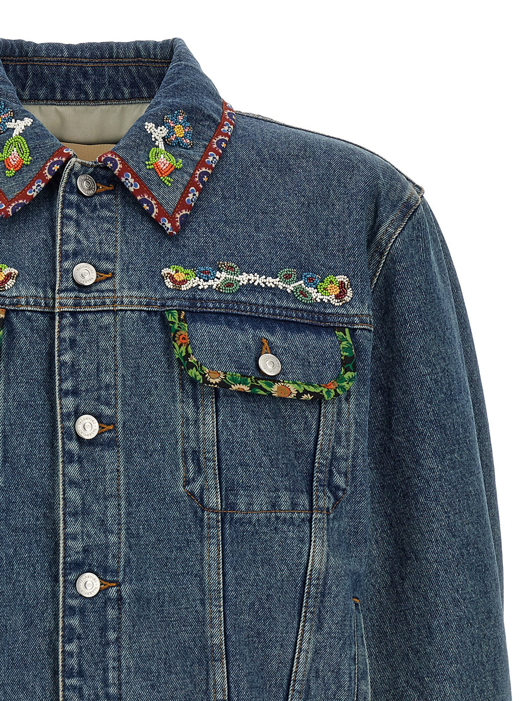Blue Polyamide Denim Jacket