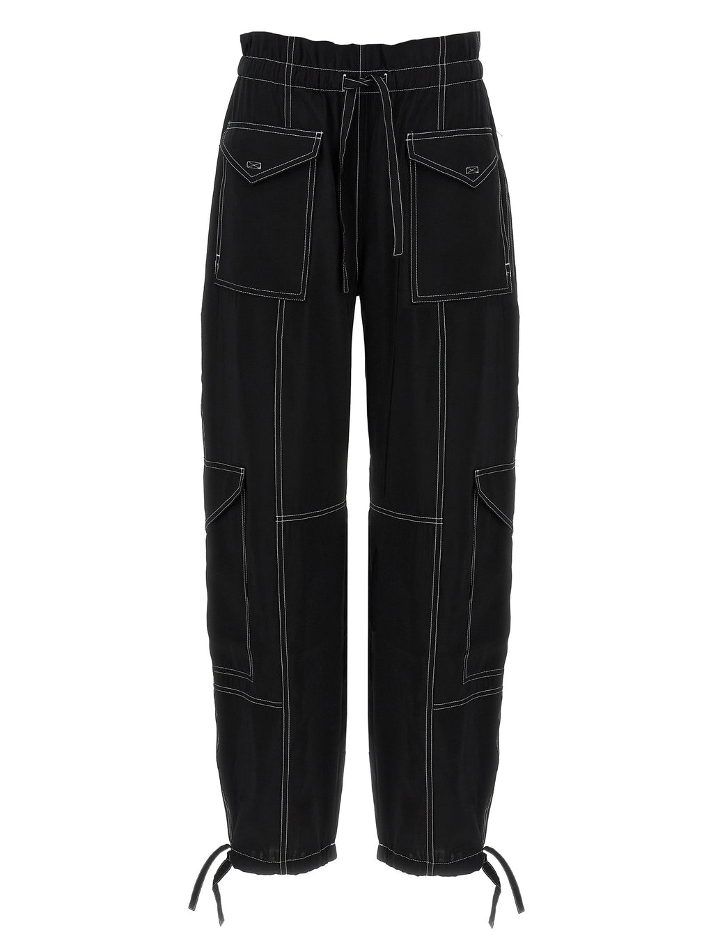 Black Viscose Casual Pants