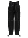 Black Viscose Casual Pants