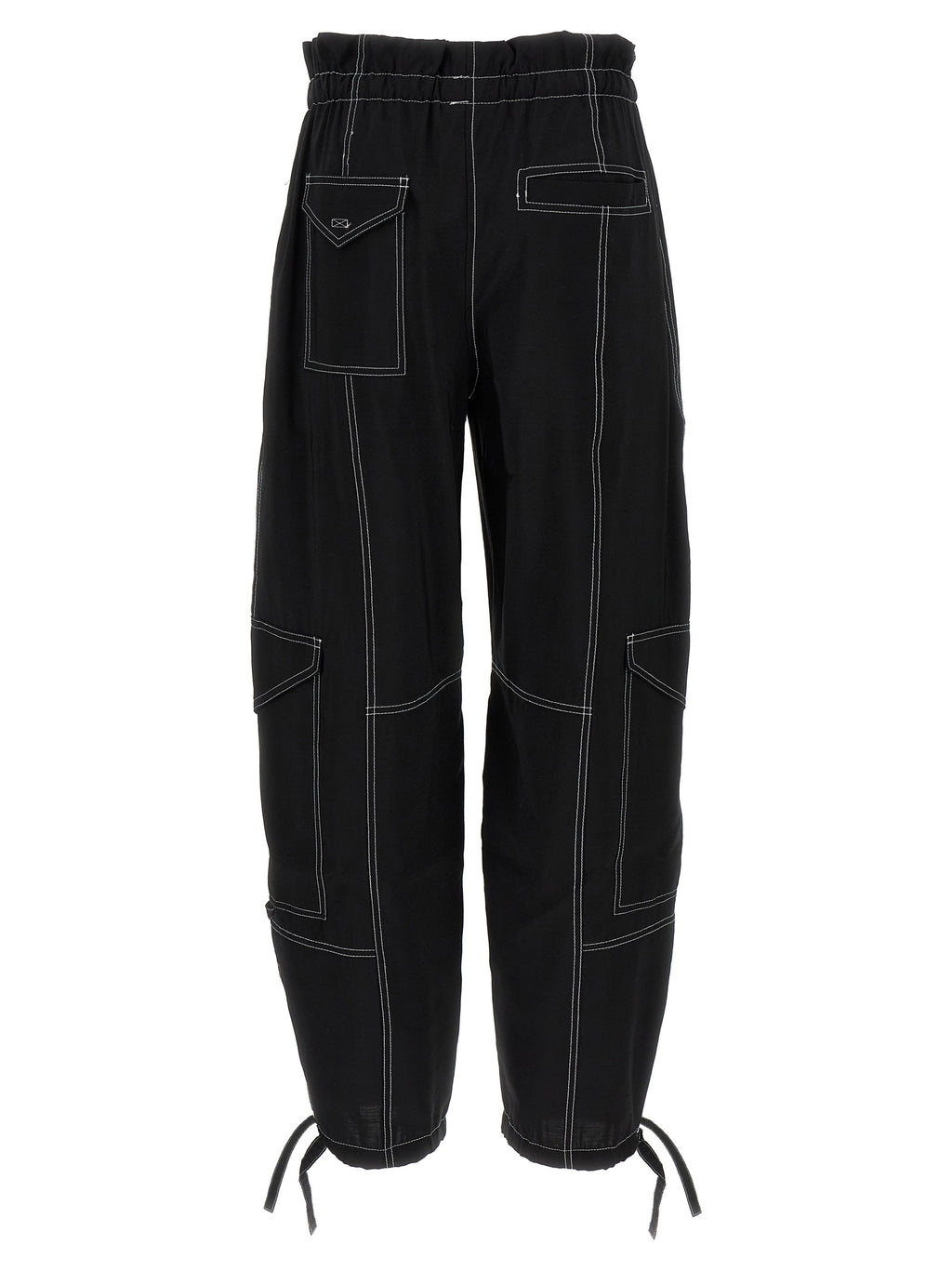 Black Viscose Casual Pants