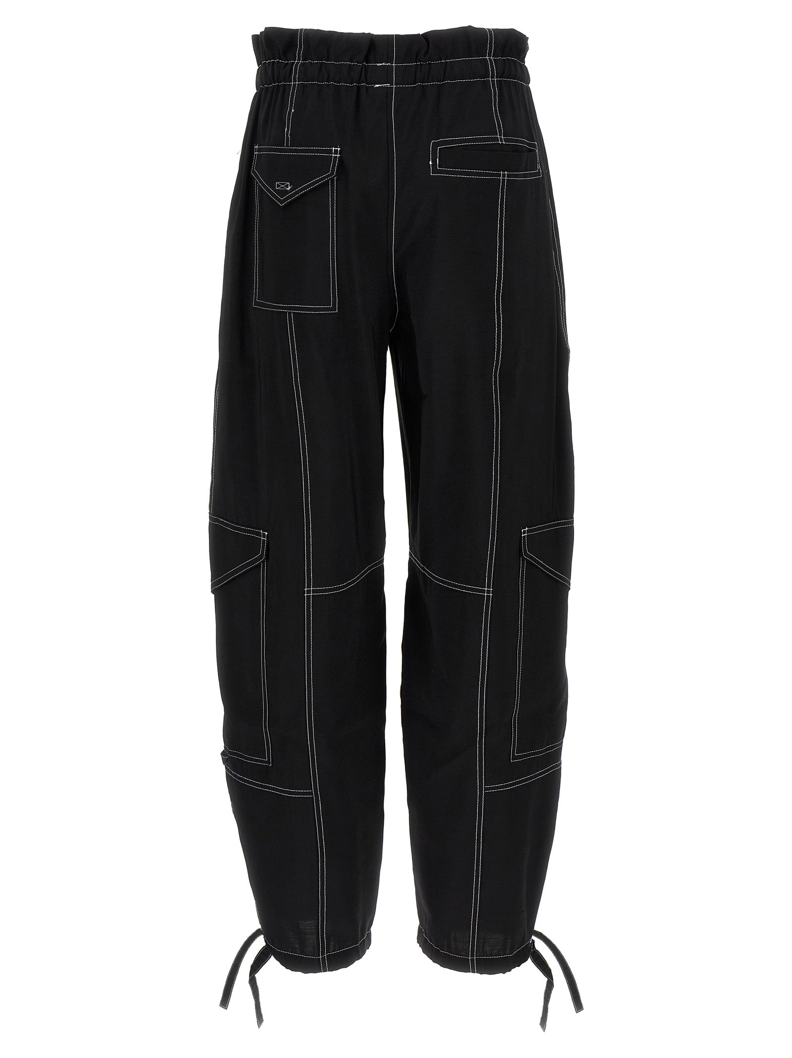 Black Viscose Casual Pants