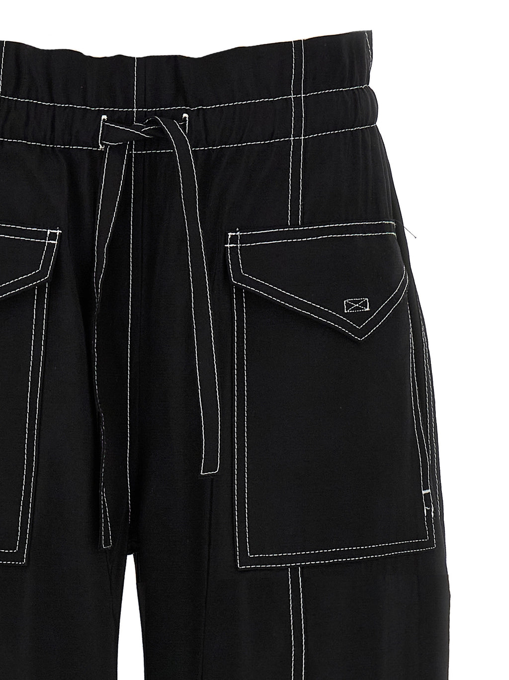 Black Viscose Casual Pants