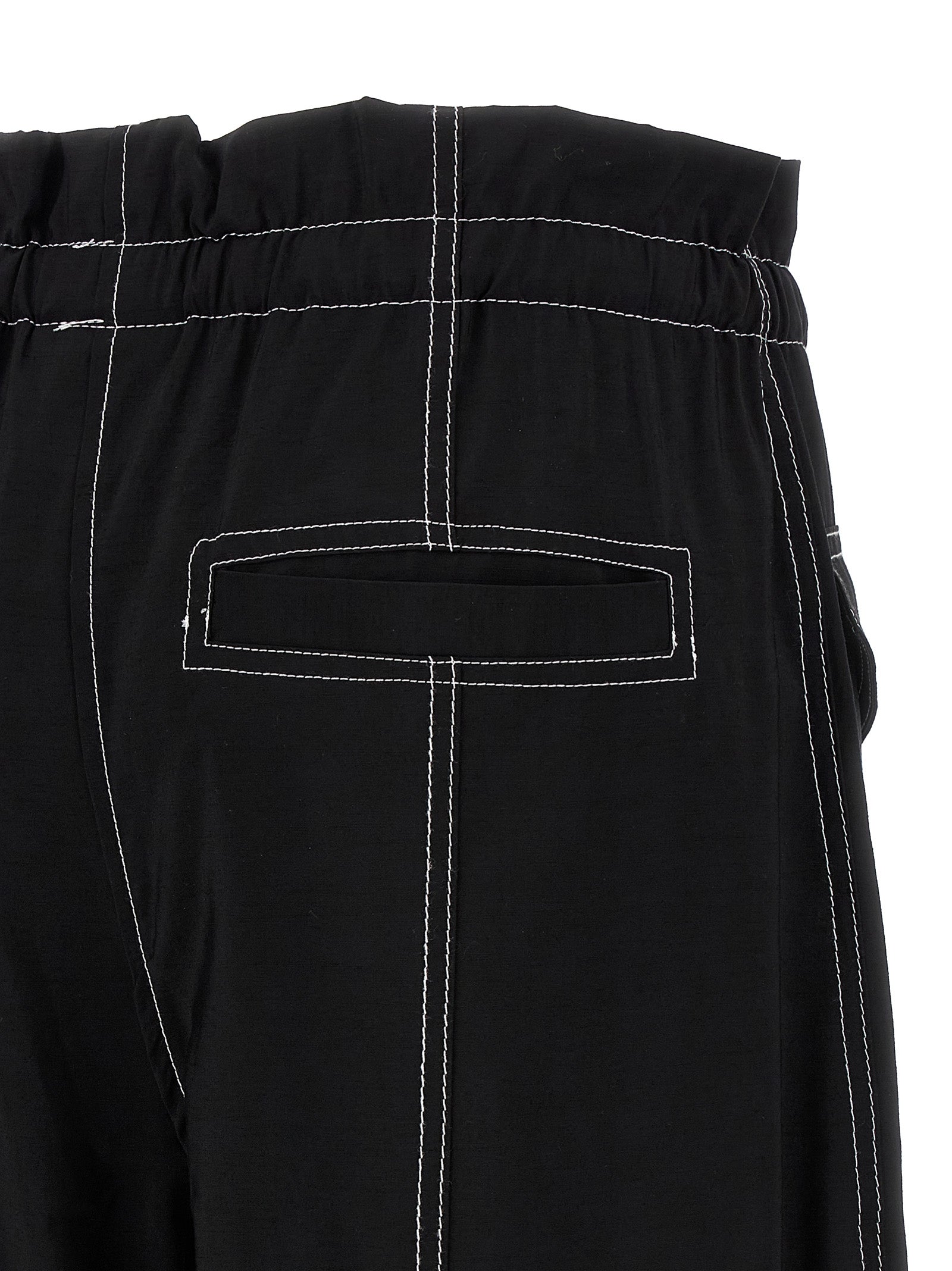 Black Viscose Casual Pants