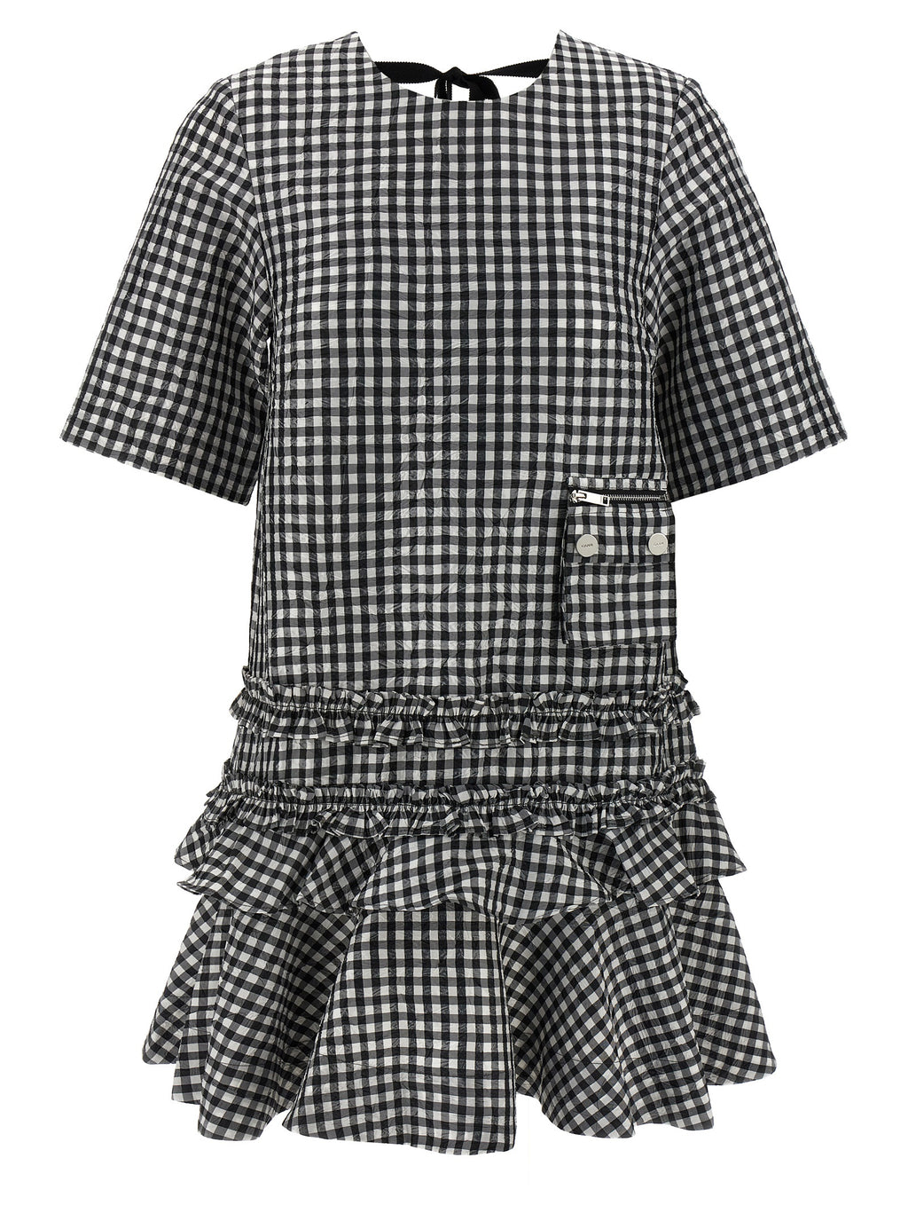 Bicolor Polyester Short Dress