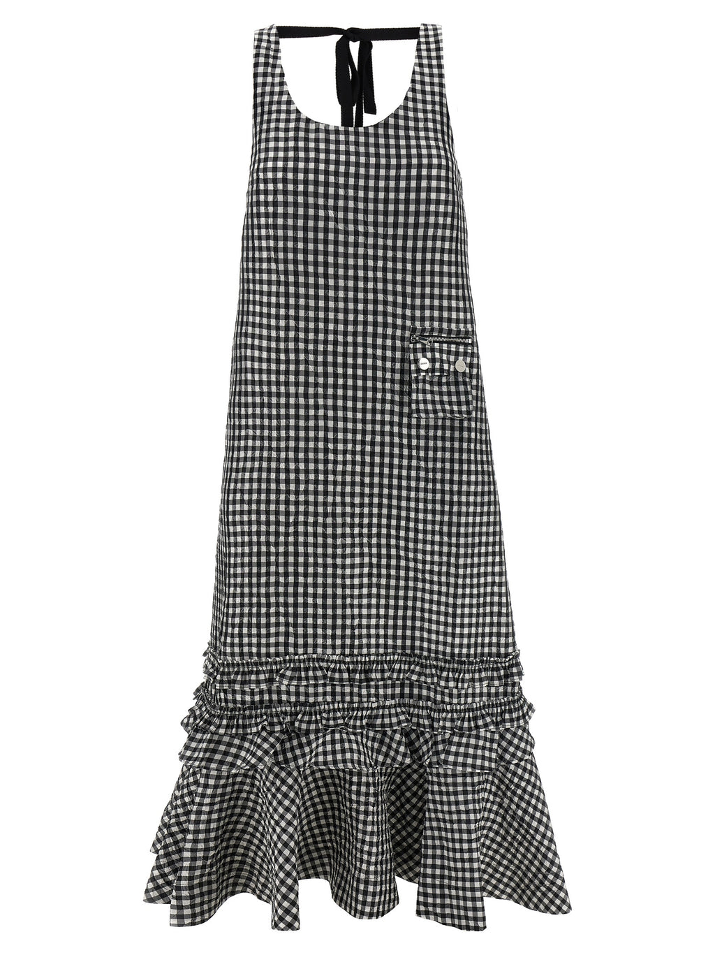 Black Polyester Midi Dress