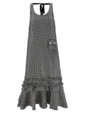 Black Polyester Midi Dress