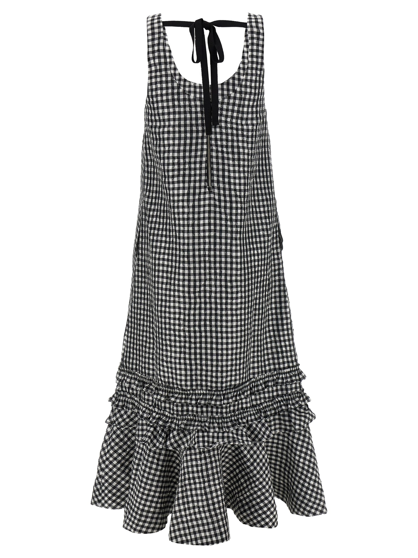 Black Polyester Midi Dress
