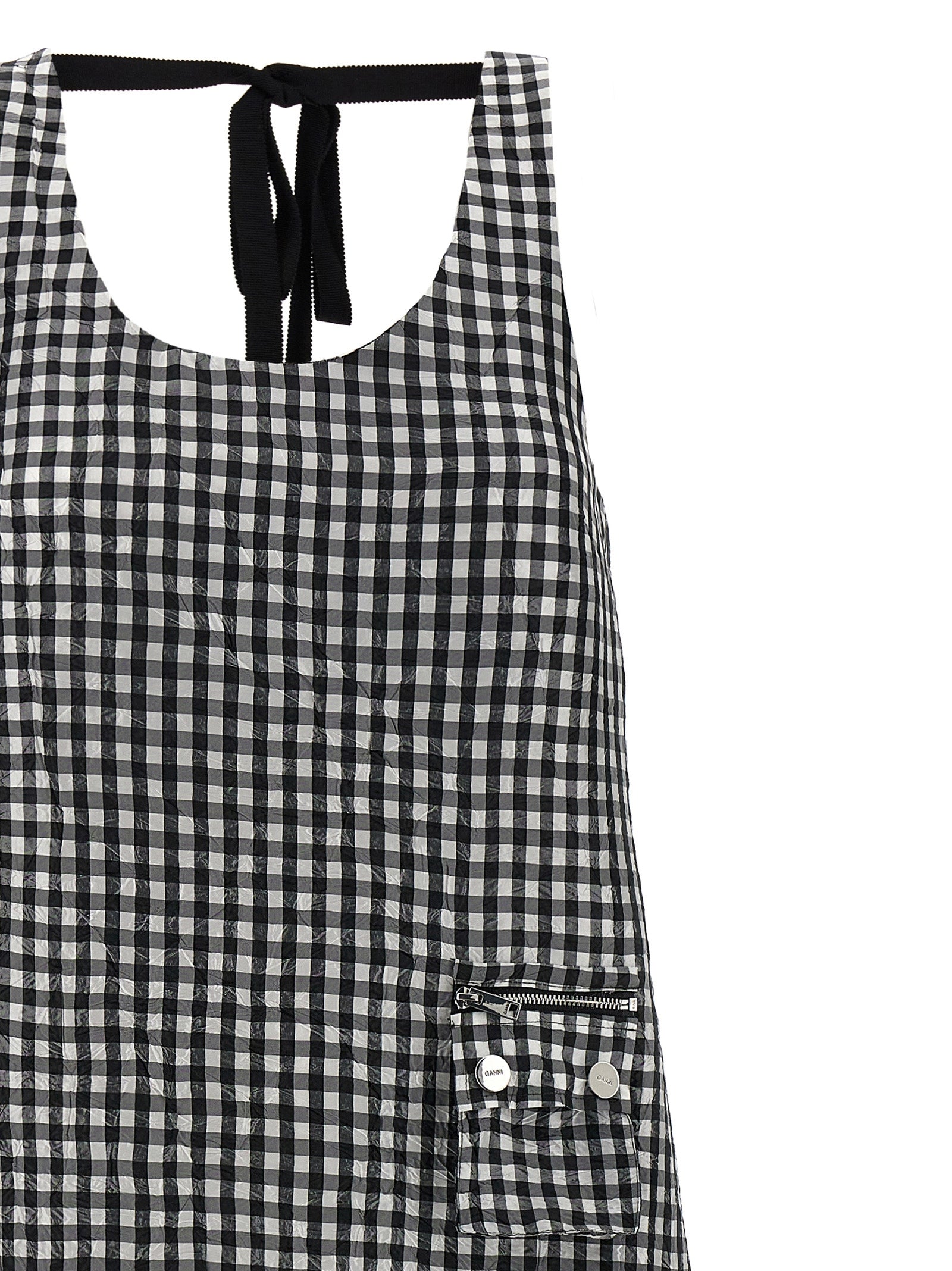 Black Polyester Midi Dress