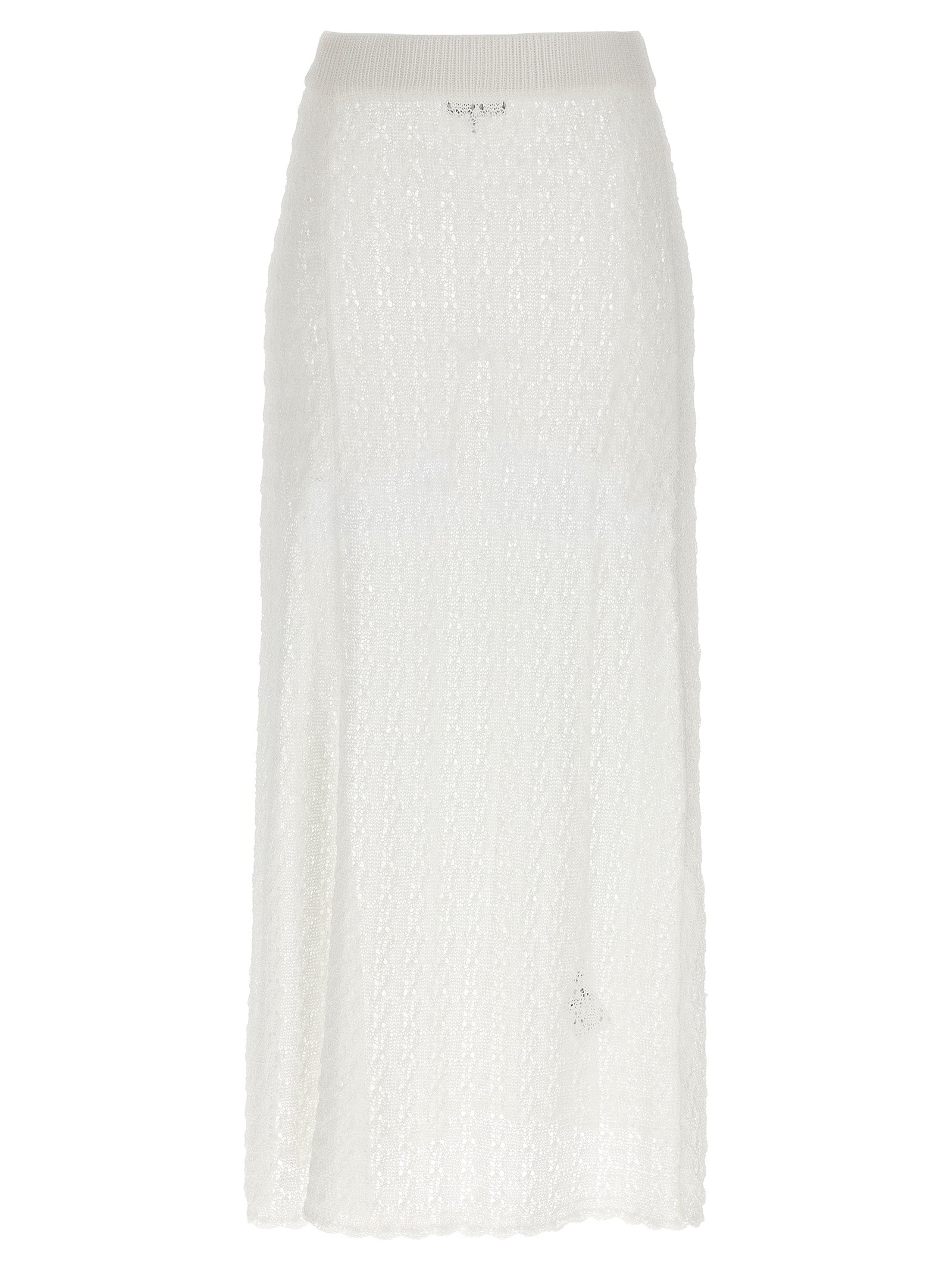 White Polyamide Mini Skirt