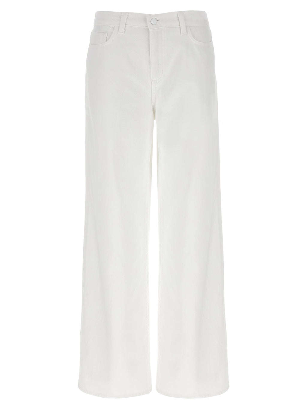 White Cotton High-Waisted Jean