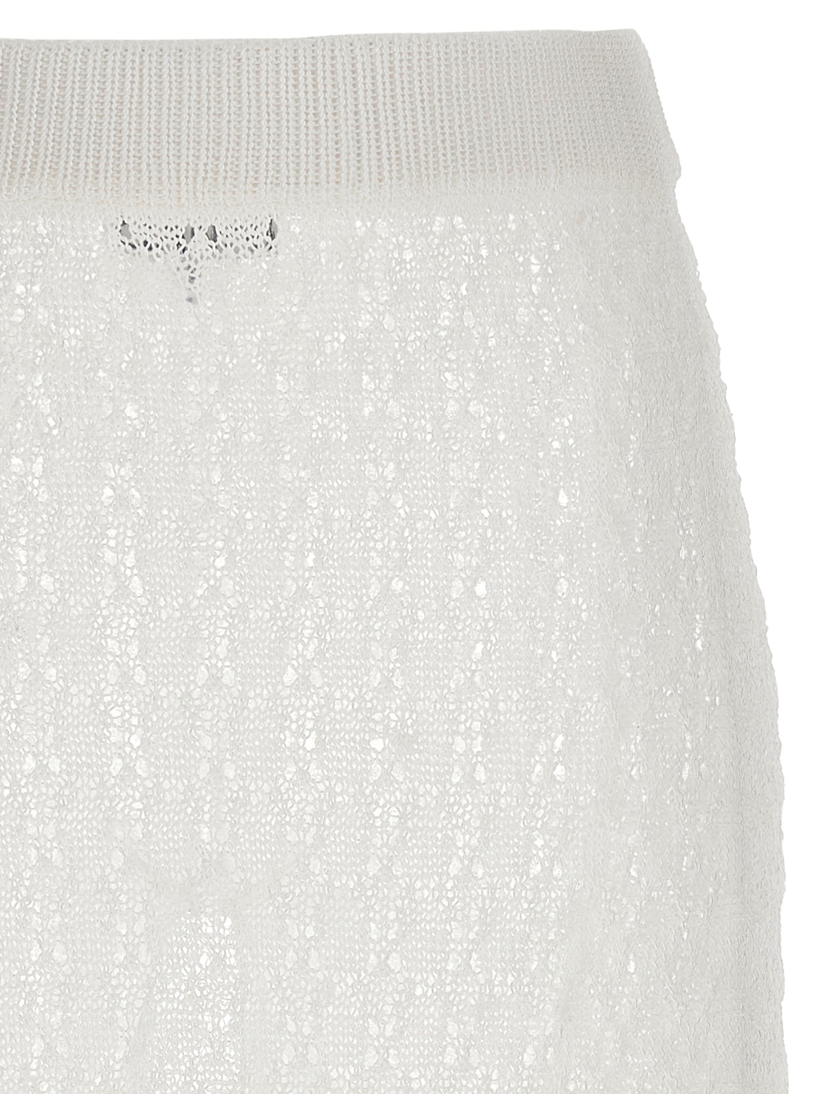 White Polyamide Mini Skirt