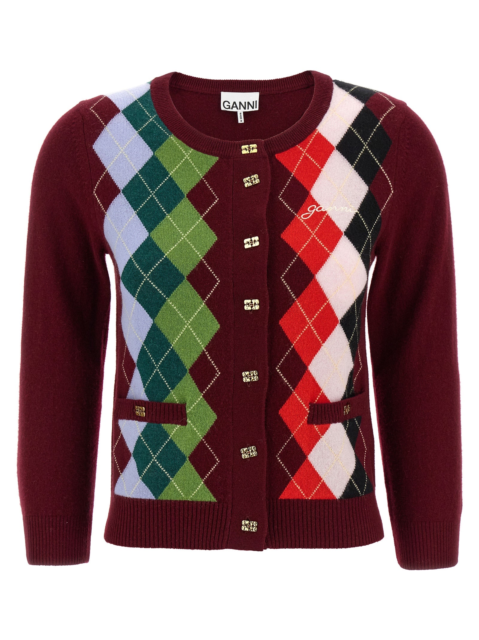 Bordeaux Merino Wool Cardigan