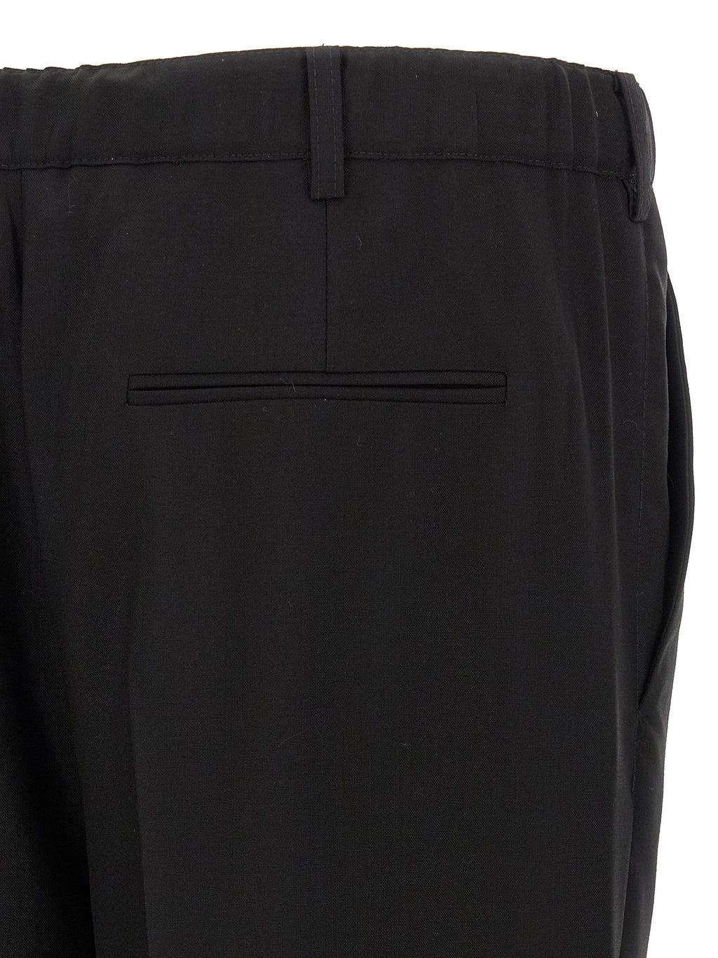 Black Virgin Wool Casual Pants