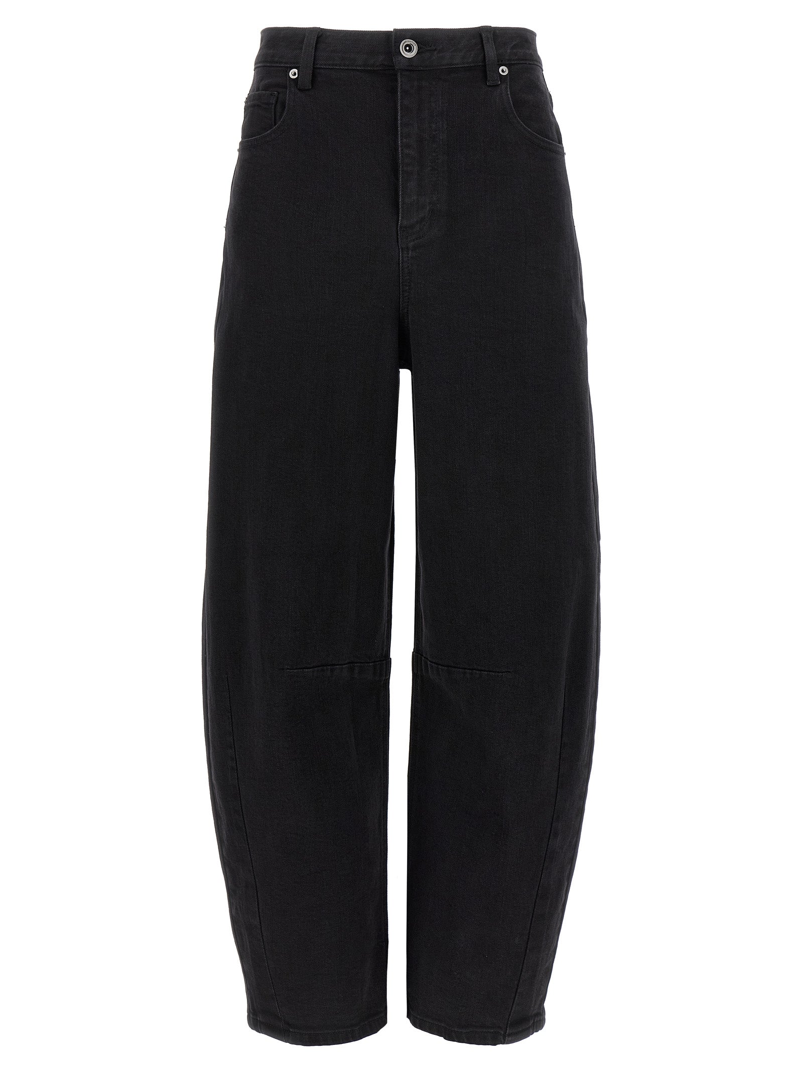 Black Cotton High-Waisted Jean